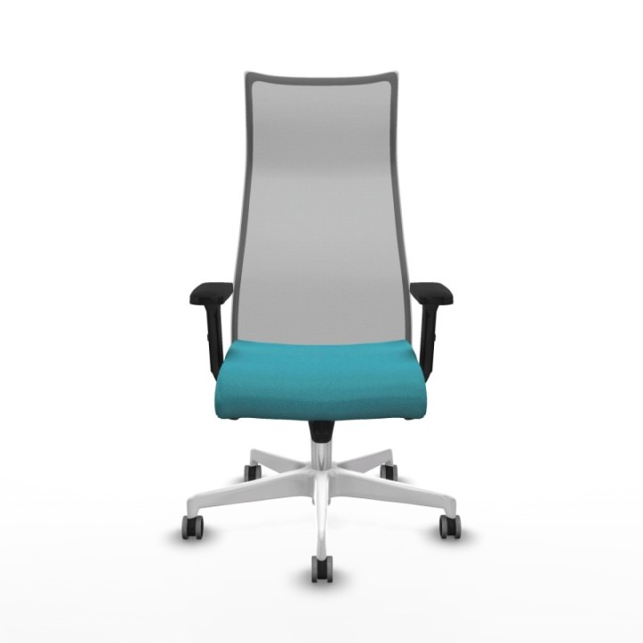 Albacete malla sincro malla gris bali turquesa brazos 2D base blanca ruedas 65mm engomadas