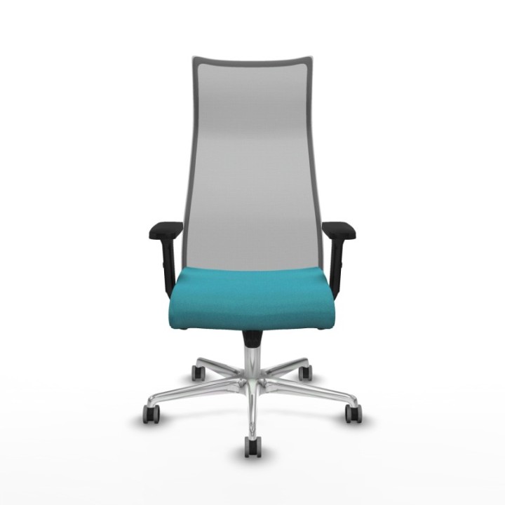 Albacete malla sincro malla gris bali turquesa brazos 2D base aluminio ruedas 65mm engomadas