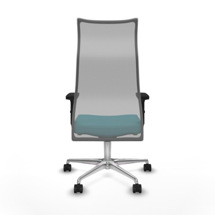 Albacete malla sincro malla gris bali turquesa brazos 2D base aluminio ruedas 65 mm nailon