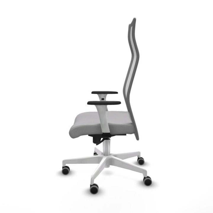 Albacete malla sincro malla gris bali gris claro brazos blancos base blanca ruedas 65mm engomadas