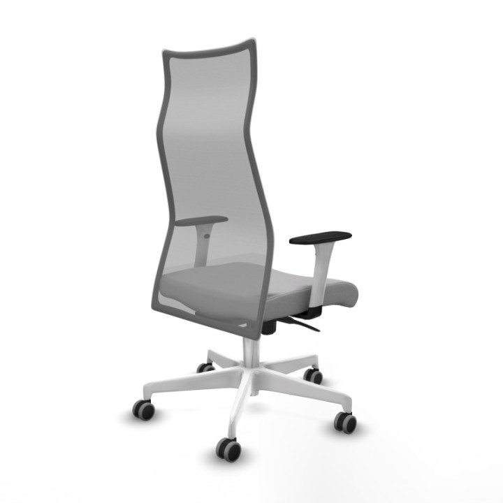 Albacete malla sincro malla gris bali gris claro brazos blancos base blanca ruedas 65mm engomadas