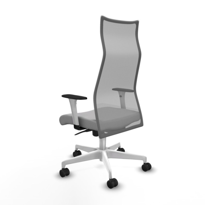 Albacete malla sincro malla gris bali gris claro brazos blancos base blanca ruedas 65 mm nailon