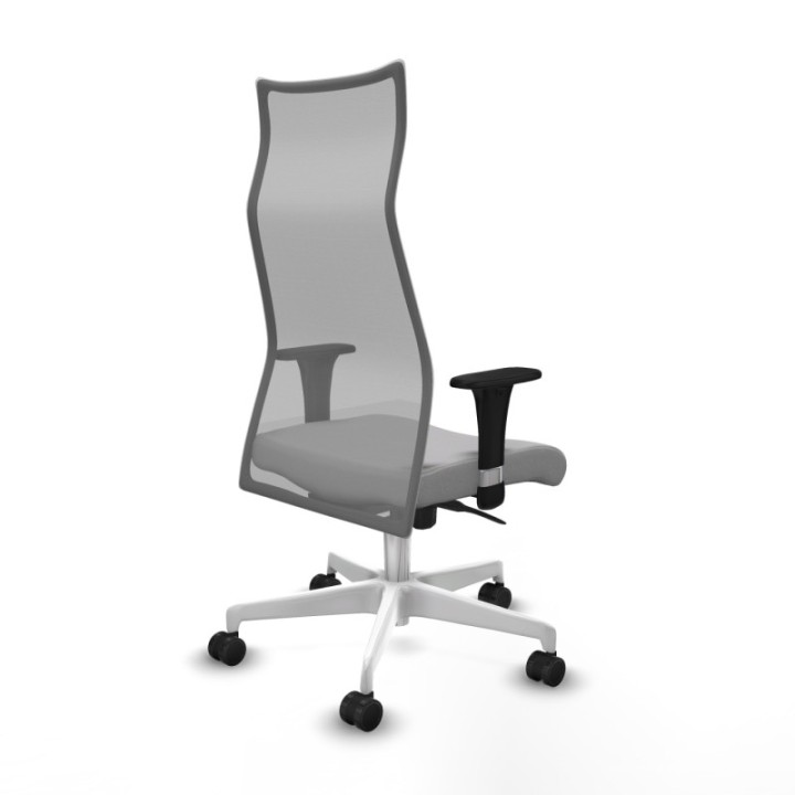 Albacete malla sincro malla gris bali gris claro brazos 1D base blanca ruedas 65 mm nailon