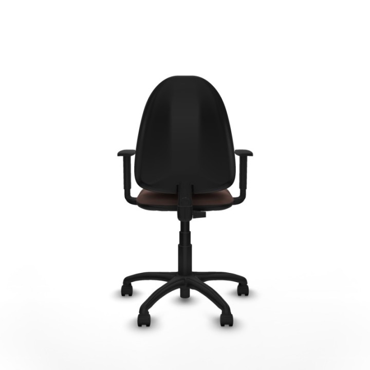 Aýna CP similpiel marrón oscuro brazos 1D base poliamida ruedas nailon 50mm