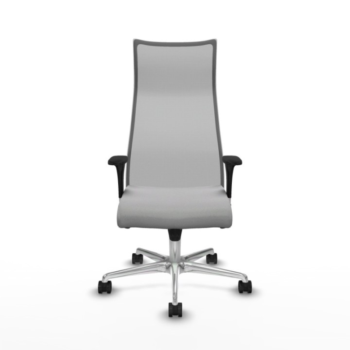 Albacete malla sincro malla gris bali gris claro brazos 1D base aluminio ruedas 65 mm nailon