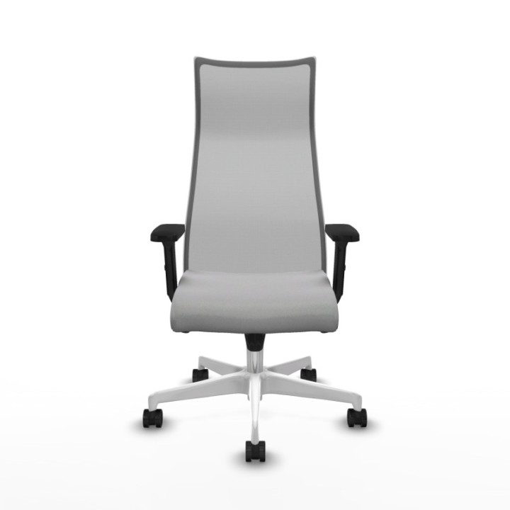 Albacete malla sincro malla gris bali gris claro brazos 2D base blanca ruedas 65 mm nailon