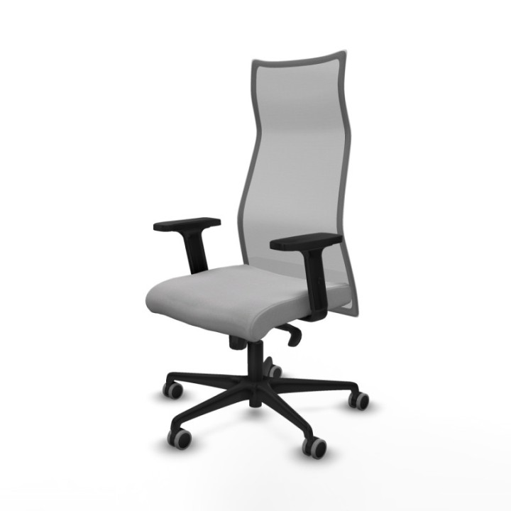 Albacete malla sincro malla gris bali gris claro brazos 2D base nailon ruedas 65mm engomadas