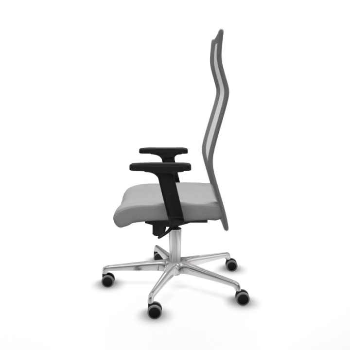 Albacete malla sincro malla gris bali gris claro brazos 2D base aluminio ruedas 65mm engomadas