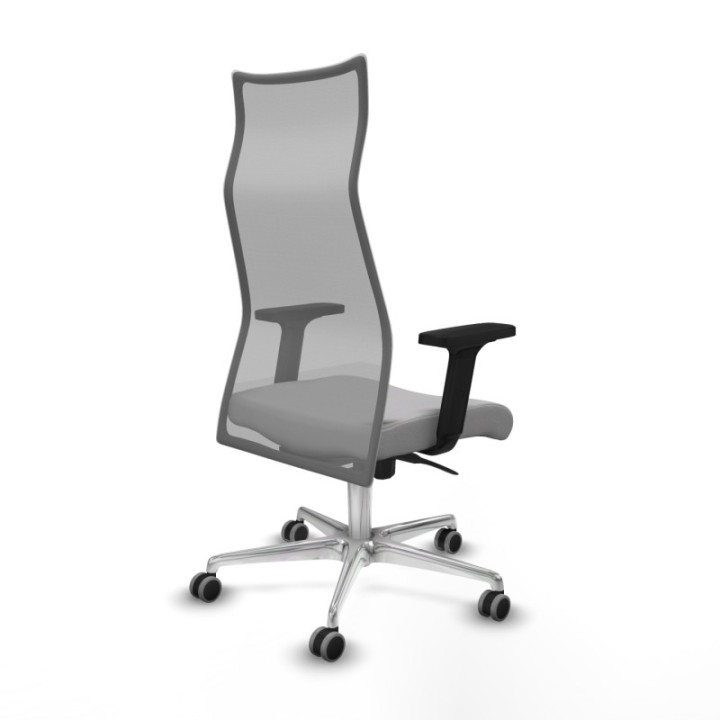 Albacete malla sincro malla gris bali gris claro brazos 2D base aluminio ruedas 65mm engomadas