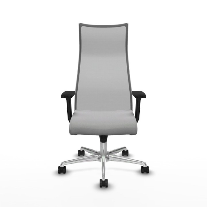 Albacete malla sincro malla gris bali gris claro brazos 2D base aluminio ruedas 65 mm nailon