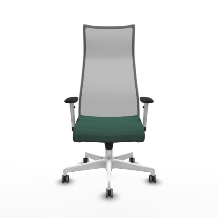 Albacete malla sincro malla gris bali verde botella brazos blancos base blanca ruedas 65mm engomadas