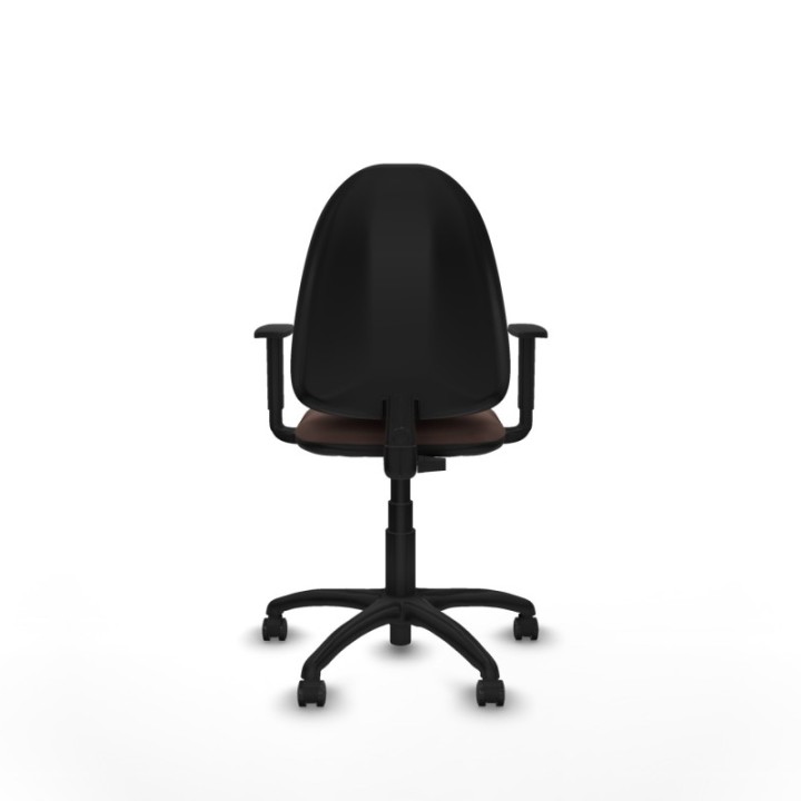 Aýna CP similpiel marrón oscuro brazos 1D base poliamida ruedas engomadas 50mm