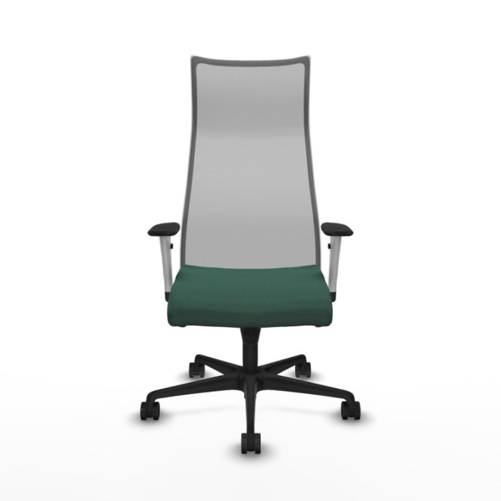 Albacete malla sincro malla gris bali verde botella brazos blancos base nailon ruedas 65 mm nailon