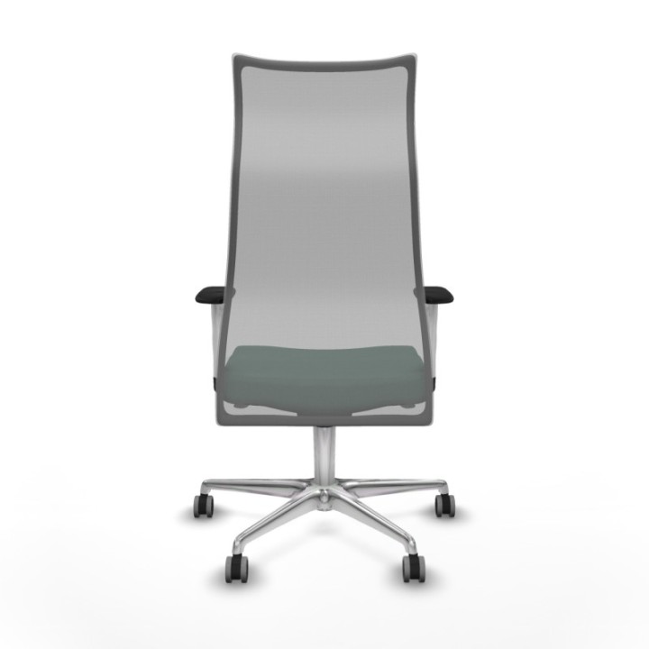 Albacete malla sincro malla gris bali verde botella brazos blancos base aluminio ruedas 65mm engomadas