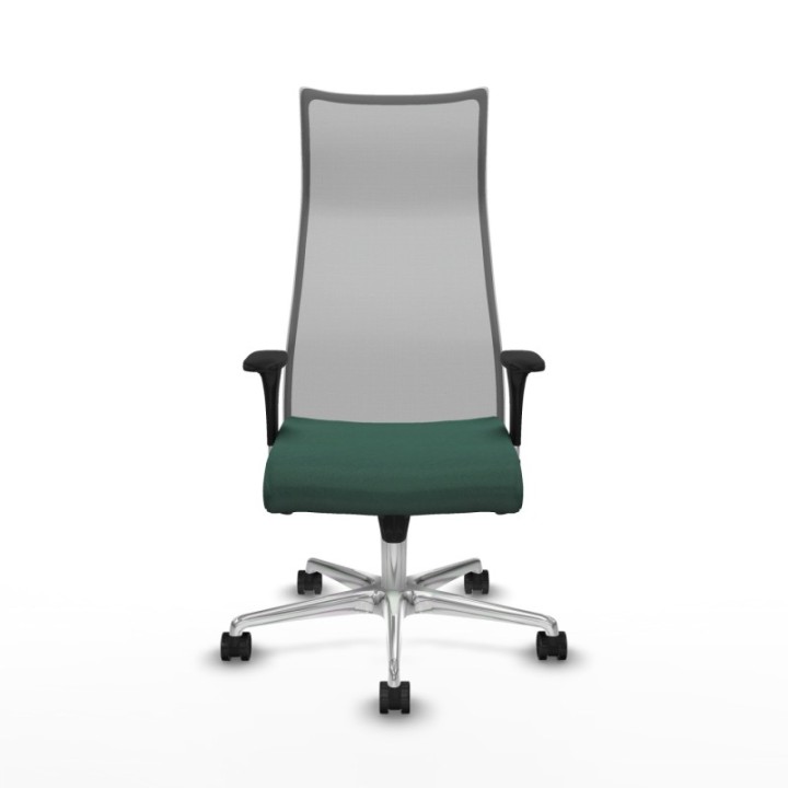 Albacete malla sincro malla gris bali verde botella brazos 1D base aluminio ruedas 65 mm nailon