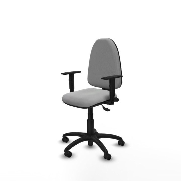 Aýna AS similpiel gris claro brazos 1D base poliamida ruedas engomadas 50mm