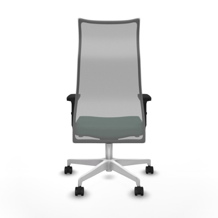 Albacete malla sincro malla gris bali verde botella brazos 2D base blanca ruedas 65 mm nailon