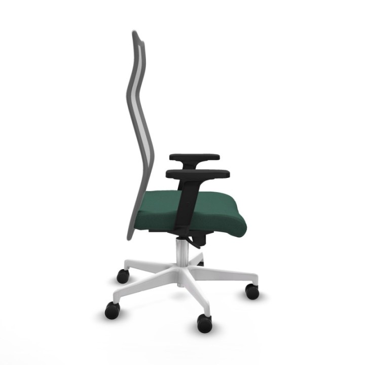 Albacete malla sincro malla gris bali verde botella brazos 2D base blanca ruedas 65 mm nailon