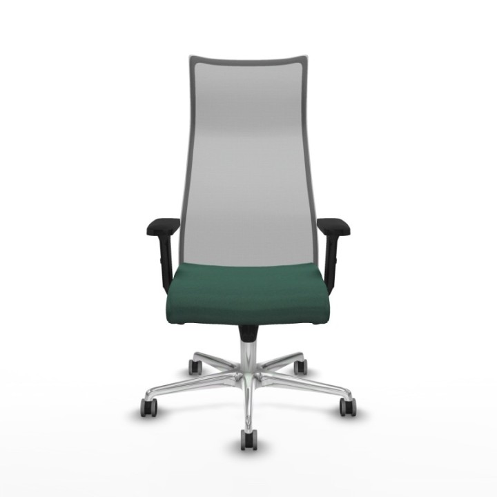 Albacete malla sincro malla gris bali verde botella brazos 2D base aluminio ruedas 65mm engomadas