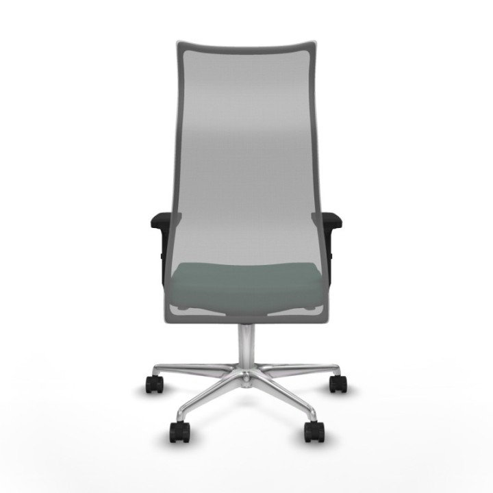 Albacete malla sincro malla gris bali verde botella brazos 2D base aluminio ruedas 65 mm nailon