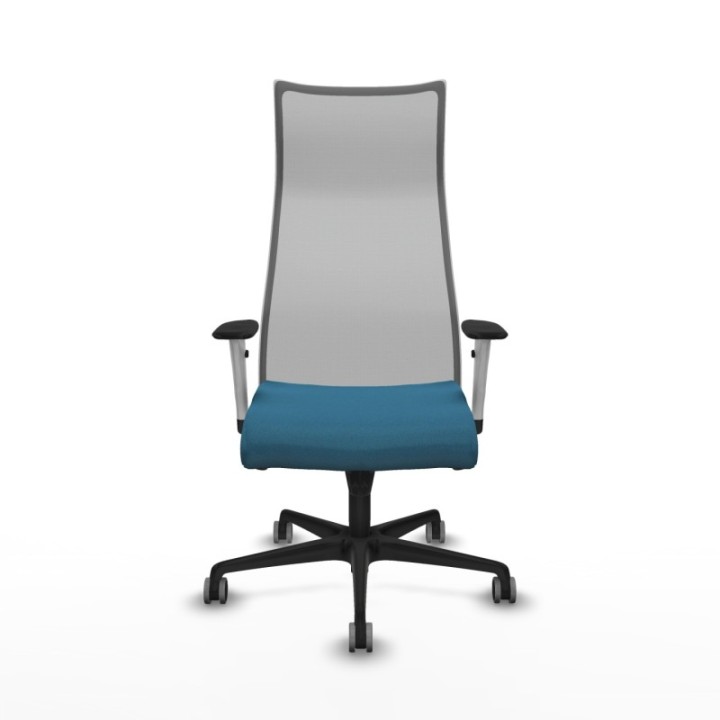 Albacete malla sincro malla gris bali verde petroleo brazos blancos base nailon ruedas 65mm engomadas