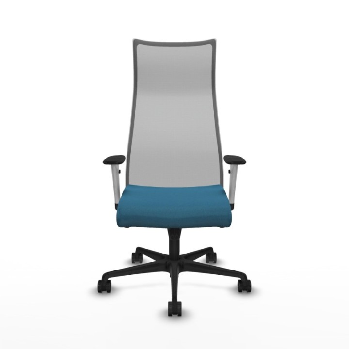 Albacete malla sincro malla gris bali verde petroleo brazos blancos base nailon ruedas 65 mm nailon