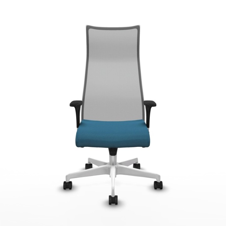 Albacete malla sincro malla gris bali verde petroleo brazos 1D base blanca ruedas 65 mm nailon