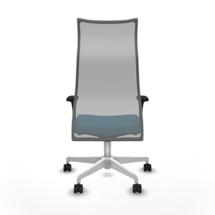 Albacete malla sincro malla gris bali verde petroleo brazos 1D base blanca ruedas 65 mm nailon