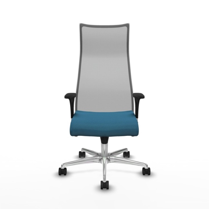 Albacete malla sincro malla gris bali verde petroleo brazos 1D base aluminio ruedas 65 mm nailon