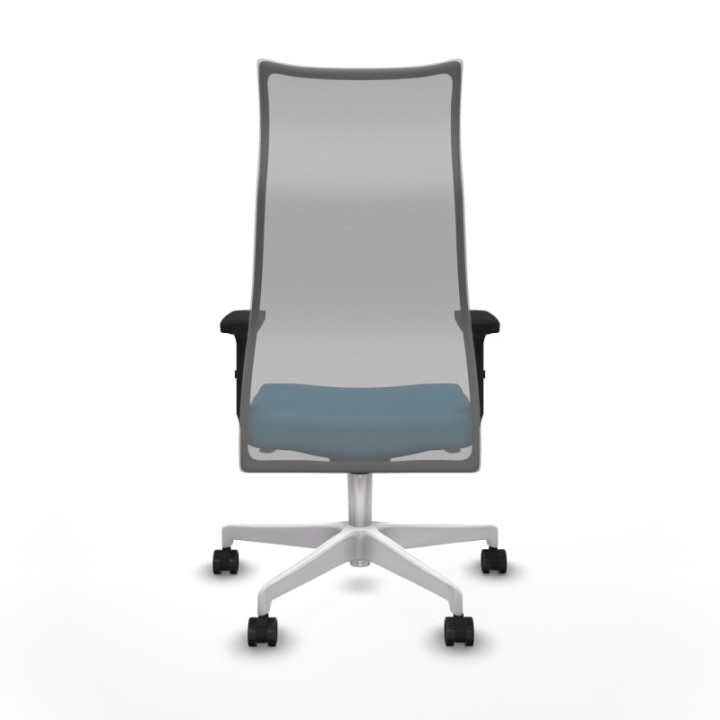 Albacete malla sincro malla gris bali verde petroleo brazos 2D base blanca ruedas 65 mm nailon