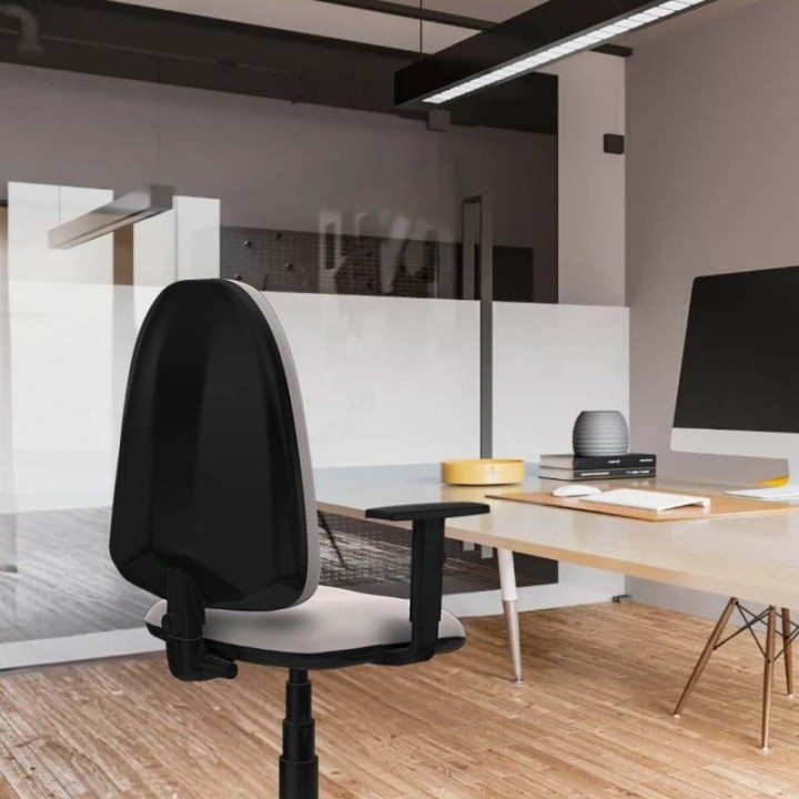 Aýna CP similpiel gris oscuro brazos 1D base poliamida ruedas nailon 50mm