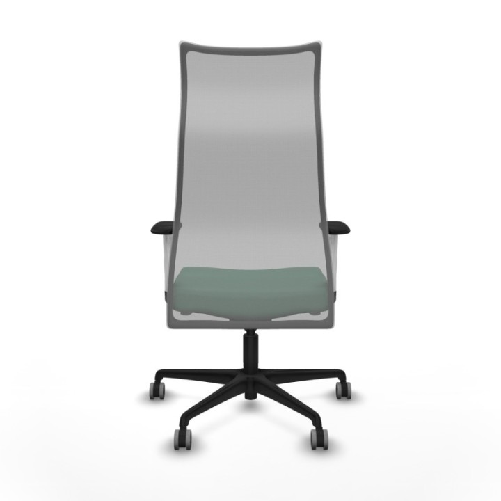 Albacete malla sincro malla gris bali verde esmeralda brazos blancos base nailon ruedas 65mm engomadas