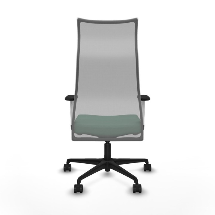 Albacete malla sincro malla gris bali verde esmeralda brazos blancos base nailon ruedas 65 mm nailon