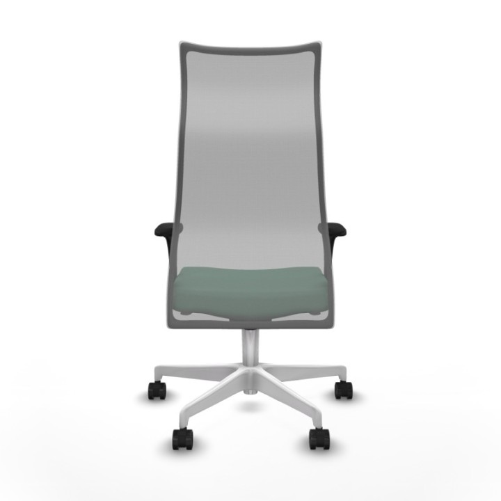 Albacete malla sincro malla gris bali verde esmeralda brazos 1D base blanca ruedas 65 mm nailon