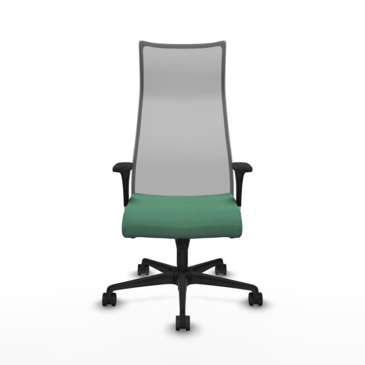 Albacete malla sincro malla gris bali verde esmeralda brazos 1D base nailon ruedas 65 mm nailon