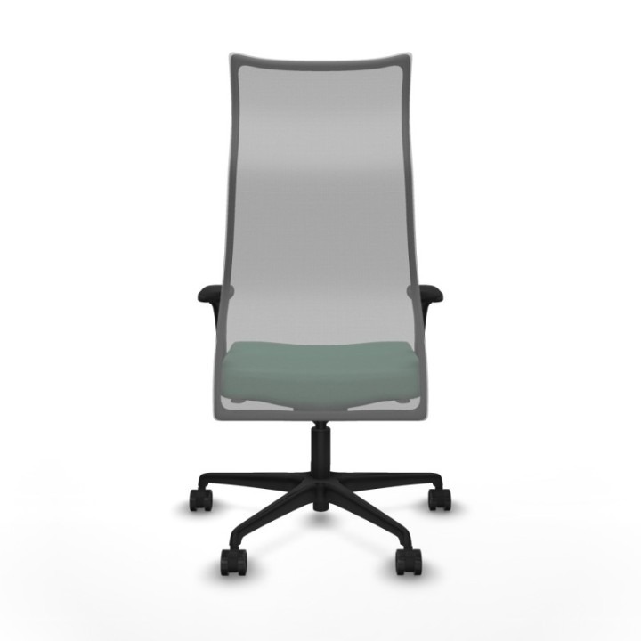 Albacete malla sincro malla gris bali verde esmeralda brazos 1D base nailon ruedas 65 mm nailon