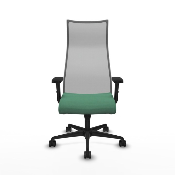 Albacete malla sincro malla gris bali verde esmeralda brazos 2D base nailon ruedas 65 mm nailon