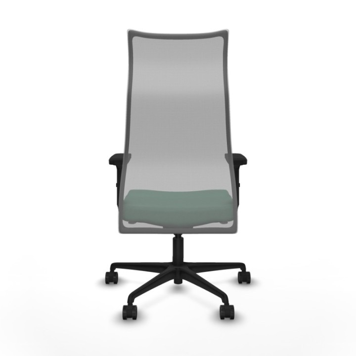 Albacete malla sincro malla gris bali verde esmeralda brazos 2D base nailon ruedas 65 mm nailon