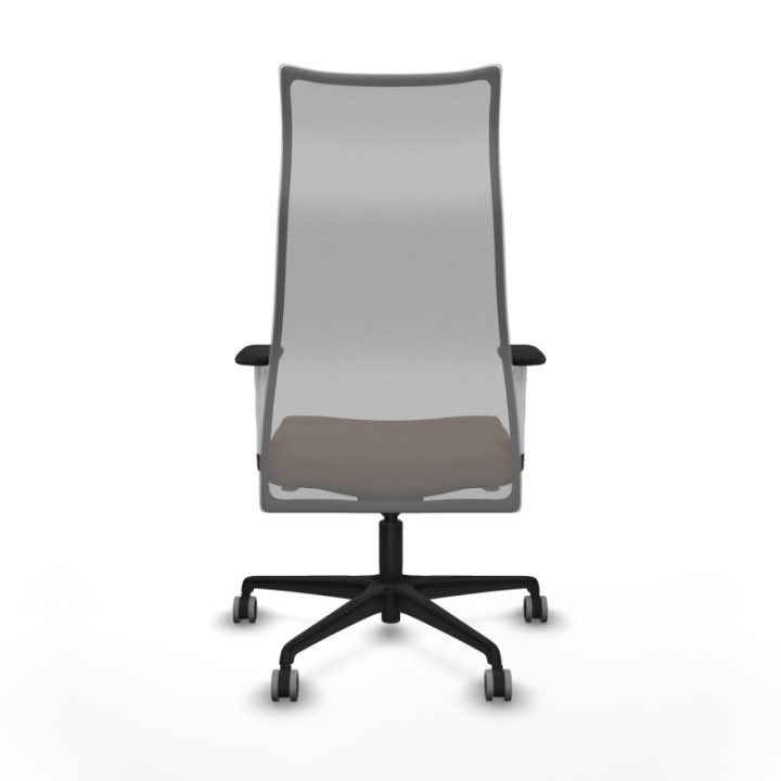 Albacete malla sincro malla gris bali marrón oscuro brazos blancos base nailon ruedas 65mm engomadas