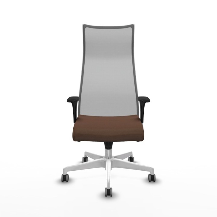 Albacete malla sincro malla gris bali marrón oscuro brazos 1D base blanca ruedas 65mm engomadas