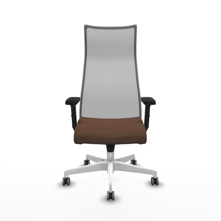 Albacete malla sincro malla gris bali marrón oscuro brazos 2D base blanca ruedas 65mm engomadas