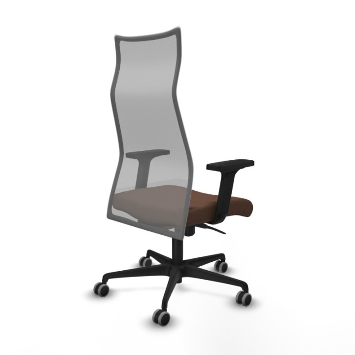 Albacete malla sincro malla gris bali marrón oscuro brazos 2D base nailon ruedas 65mm engomadas