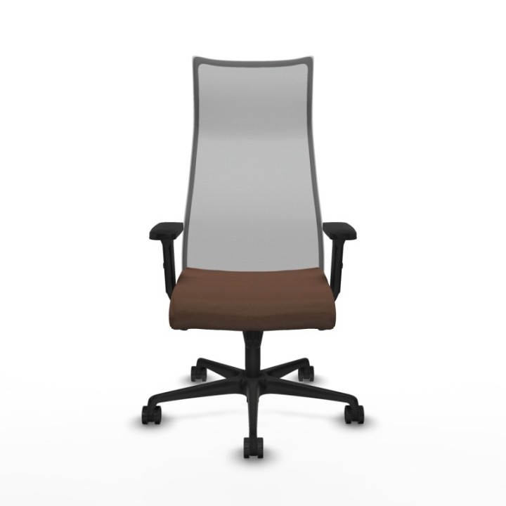 Albacete malla sincro malla gris bali marrón oscuro brazos 2D base nailon ruedas 65 mm nailon