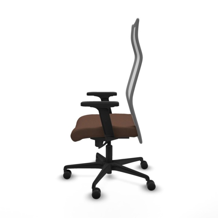 Albacete malla sincro malla gris bali marrón oscuro brazos 2D base nailon ruedas 65 mm nailon