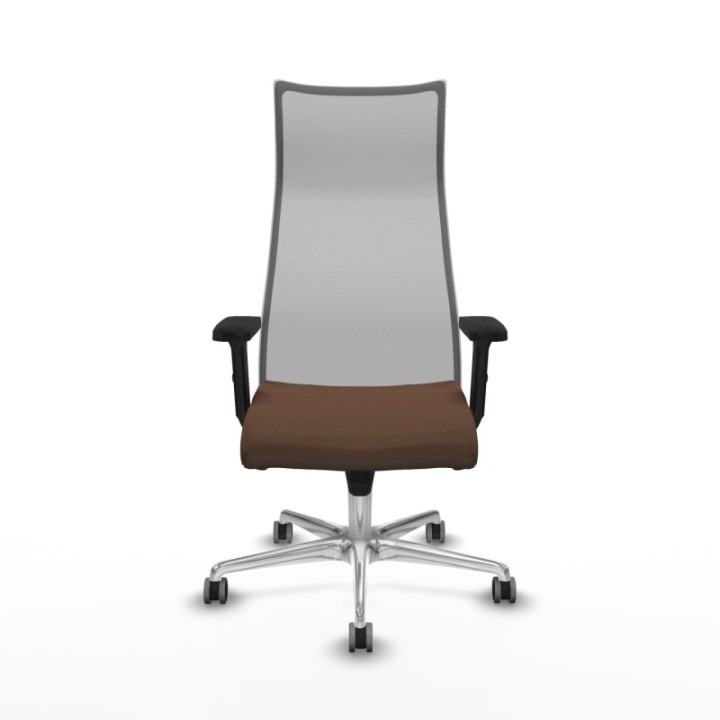 Albacete malla sincro malla gris bali marrón oscuro brazos 2D base aluminio ruedas 65mm engomadas