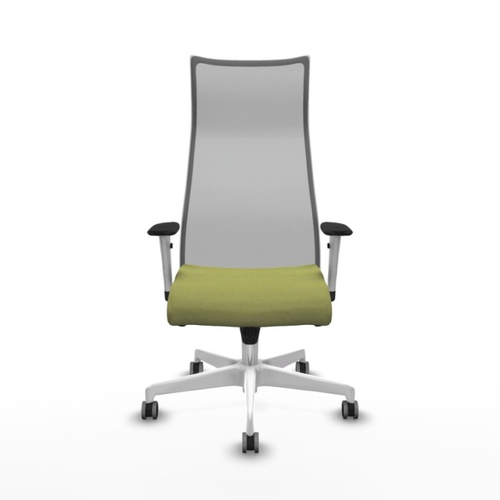 Albacete malla sincro malla gris bali verde oliva brazos blancos base blanca ruedas 65mm engomadas