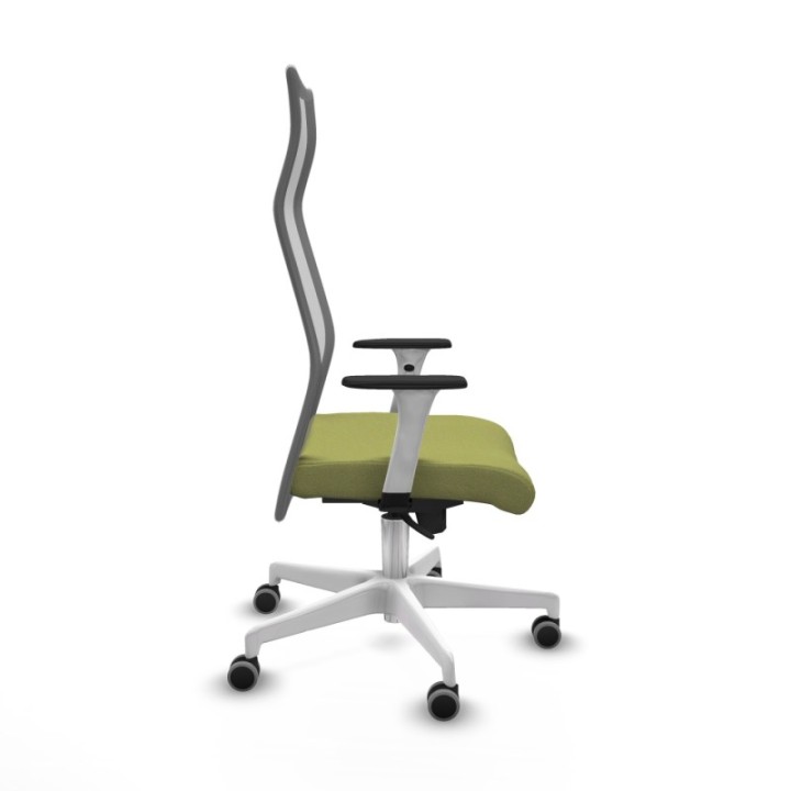 Albacete malla sincro malla gris bali verde oliva brazos blancos base blanca ruedas 65mm engomadas