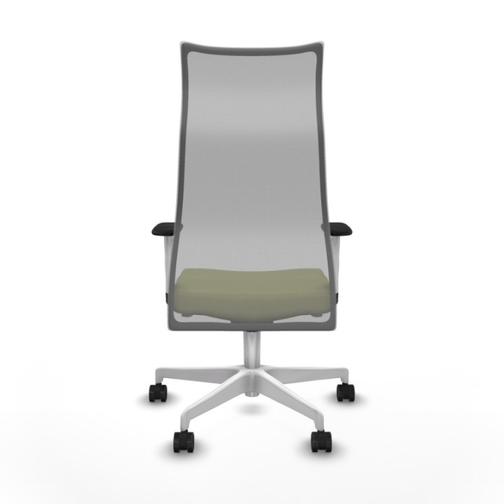 Albacete malla sincro malla gris bali verde oliva brazos blancos base blanca ruedas 65 mm nailon