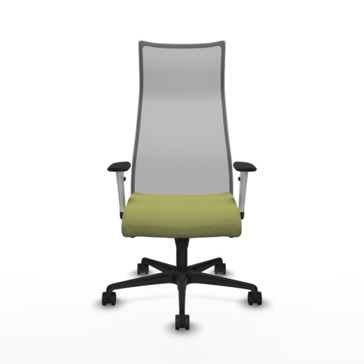 Albacete malla sincro malla gris bali verde oliva brazos blancos base nailon ruedas 65 mm nailon