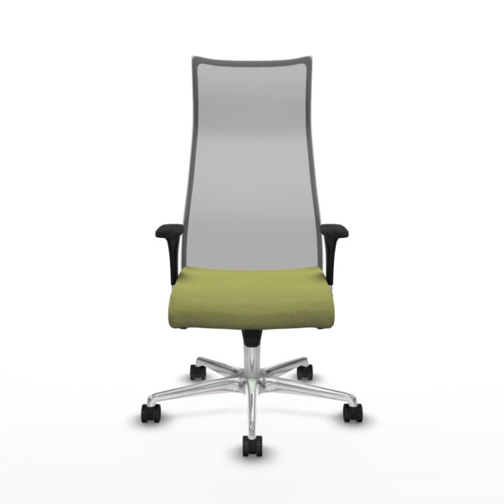 Albacete malla sincro malla gris bali verde oliva brazos 1D base aluminio ruedas 65 mm nailon